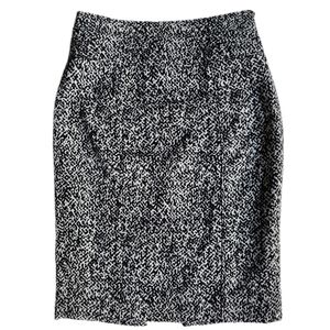 WHBM Women's Menswear Tweed Pencil Skirt | Black & White | Size 0 | 570118673